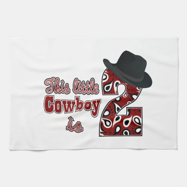 Cowboy 2nd Birthday Towel (Horizontal)
