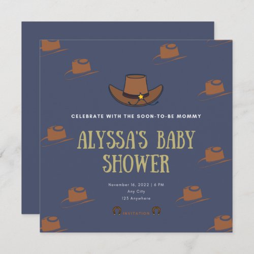 Cowboy Adoption Baby Shower  Invitation