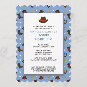 Cowboy Adoption Baby Shower Invite