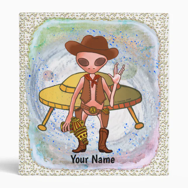 Cowboy Alien binder | Zazzle
