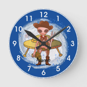 Cowboy Alien Clock