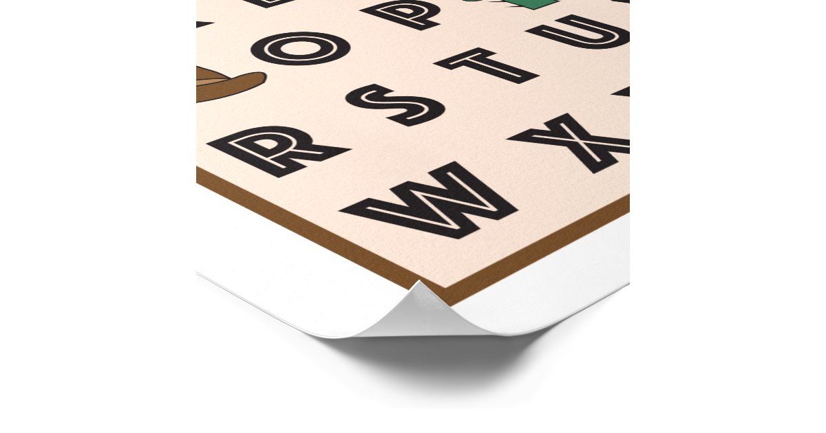 Cowboy Alphabet Poster Zazzle