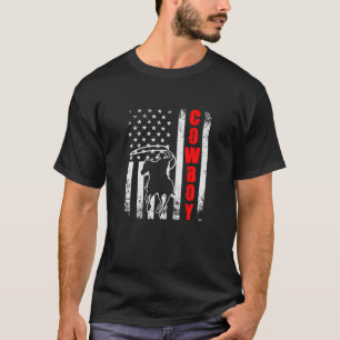 Cowboy American Flag USA Patriotic Horse Riding We T-Shirt