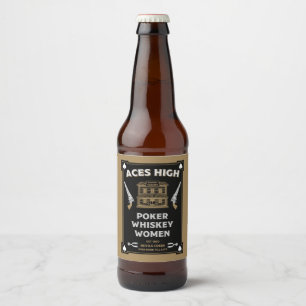 Cowboy American Frontier Saloon Beer Bottle Label