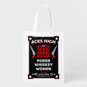 Cowboy American Frontier Saloon Grocery Bag