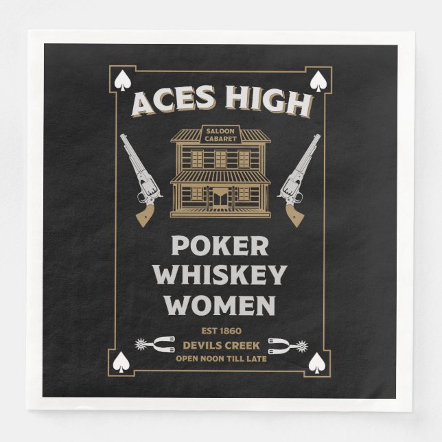 Cowboy American Frontier Saloon Paper Dinner Napkins (Front)