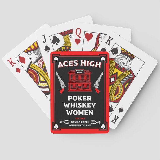 Cowboy American Frontier Saloon Poker Cards (Back)