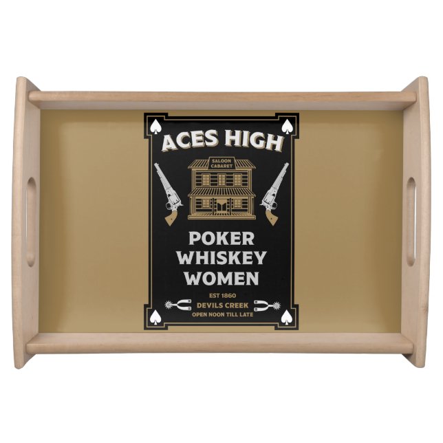 Cowboy American Frontier Saloon Serving Tray (Front)