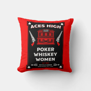 Cowboy American Frontier Saloon Throw Pillow