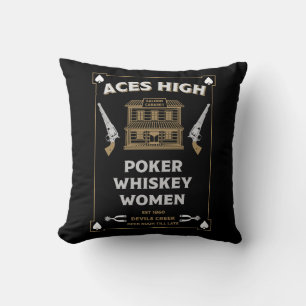 Cowboy American Frontier Saloon Throw Pillow