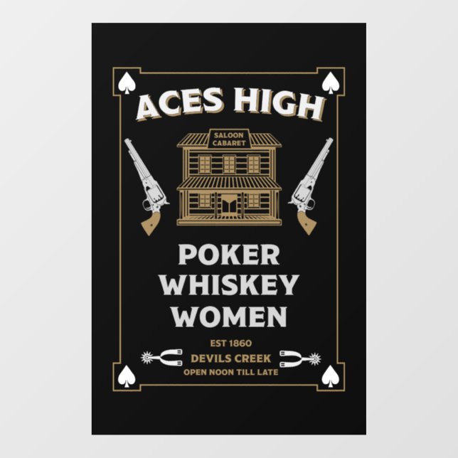 Cowboy American Frontier Saloon Window Cling (Sheet)