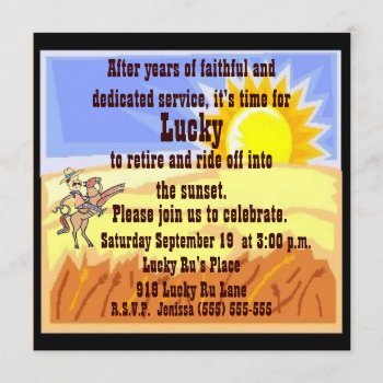Cowboy And Blue Jean Retirement Party Invitation by mjakubo434 at Zazzle