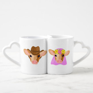Cowboy and Bride Cow Couple Mug