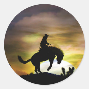 Cowboy and Bucking Horse Stickers