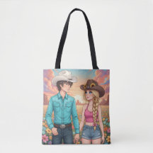 cowboy and cowgirl anime style