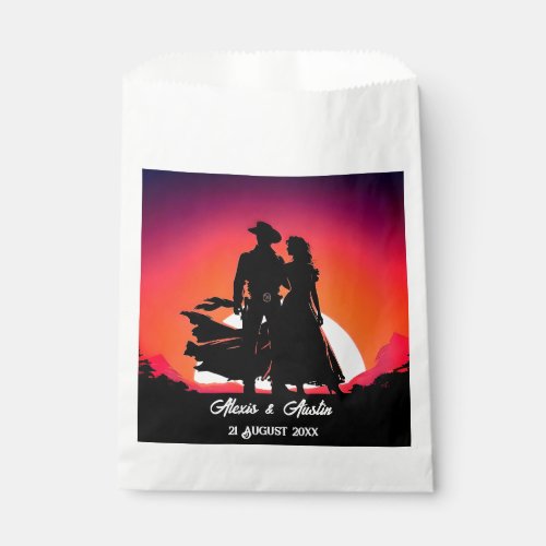 Cowboy and Cowgirl at Sundown  Favor Bag