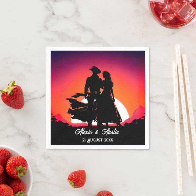 Cowboy and Cowgirl at Sundown  Napkins (Insitu)