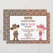 Cowboy and Cowgirl Birthday Invitations (Front/Back)