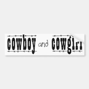 Cowboy and Cowgirl Bumper Sticker