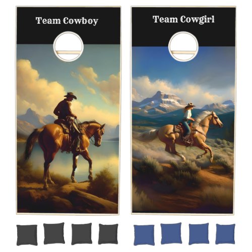 Cowboy and Cowgirl Cornhole Set