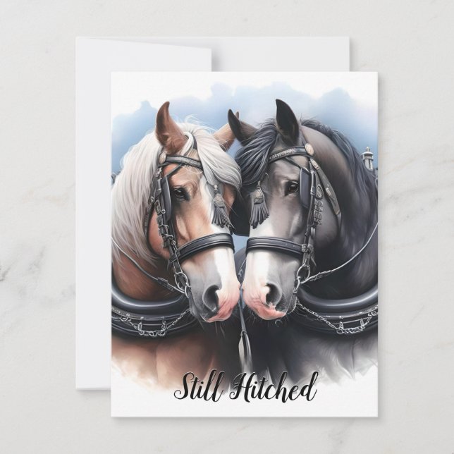 Cowboy and Cowgirl Great Team Anniversary Invitation (Front)