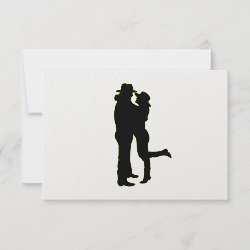 Cowboy and Cowgirl in Love Silhouette_Blank Inside RSVP Card