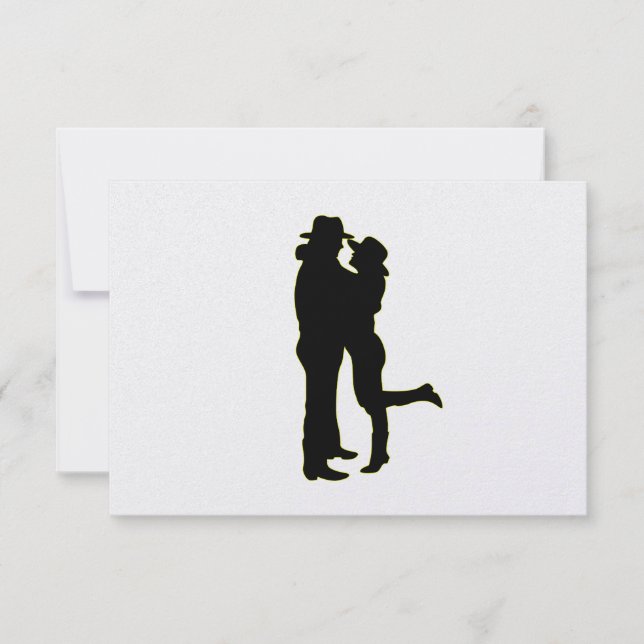 Cowboy and Cowgirl in Love Silhouette RSVP Card (Front)