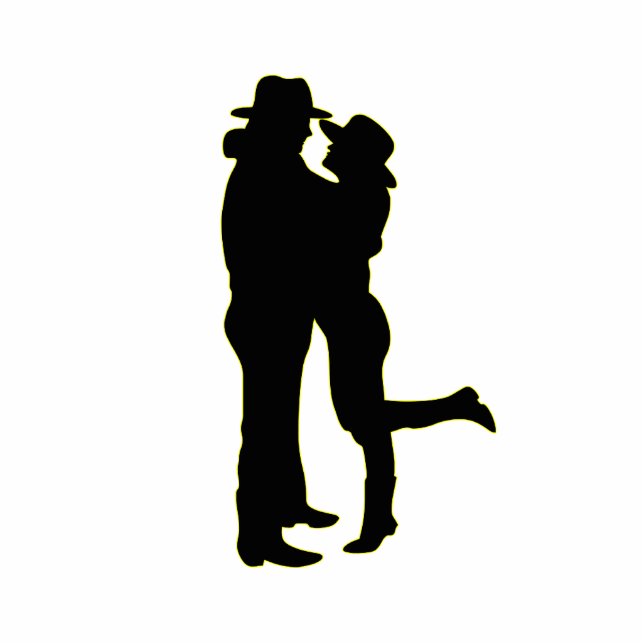 Cowboy and Cowgirl in Love Silhouette Statuette (Front)