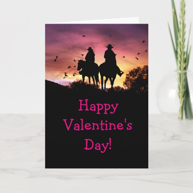 Cowboy and Cowgirl Valentine's Day Card Customize (Front)