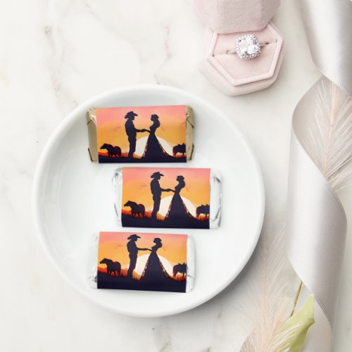 Cowboy and Cowgirl Wedding in Silhouette Hersheys Miniatures
