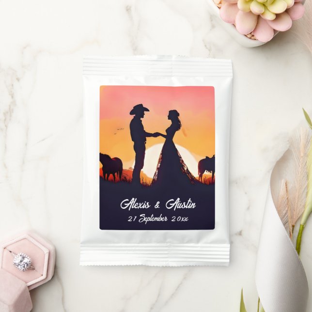 Cowboy and Cowgirl Wedding in Silhouette Lemonade Drink Mix (Wedding)