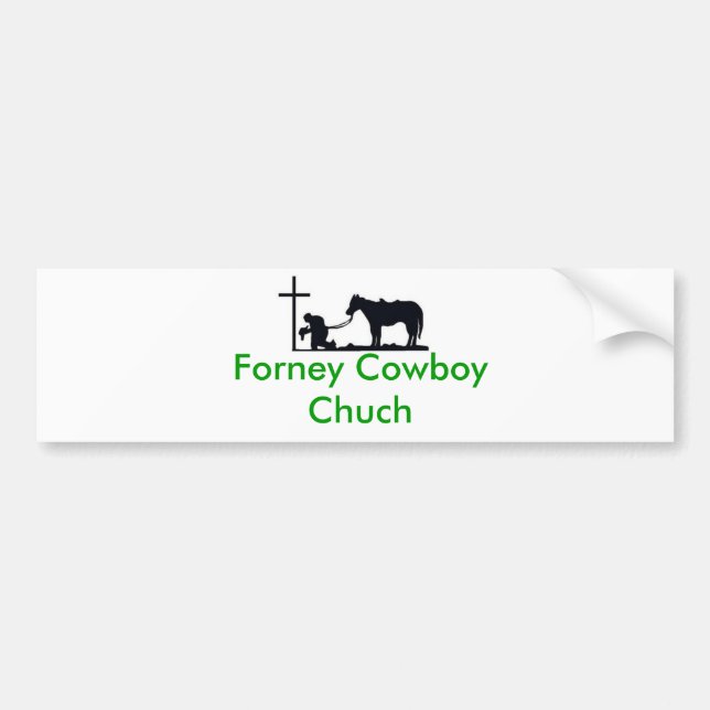 cowboy_and_cross, Forney Cowboy Chuch Bumper Sticker (Front)