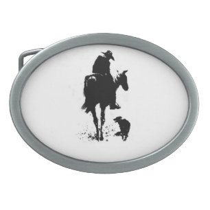 Cowboy and Dog Belt Buckle