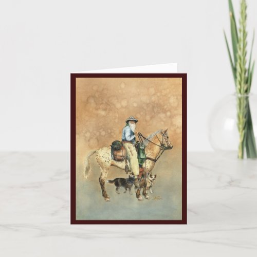 Cowboy and his Appaloosa Blank Card