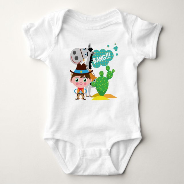 Cowboy and Horse Baby Bodysuit (Front)
