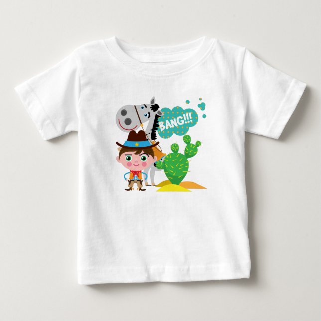 Cowboy and Horse Baby T-Shirt (Front)