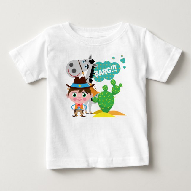 Cowboy and Horse Baby T-Shirt (Front)