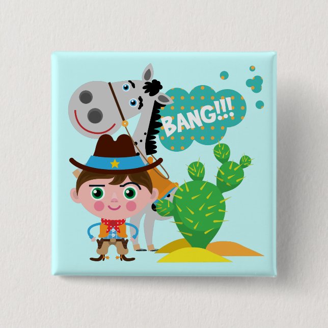Cowboy and Horse Button (Front)