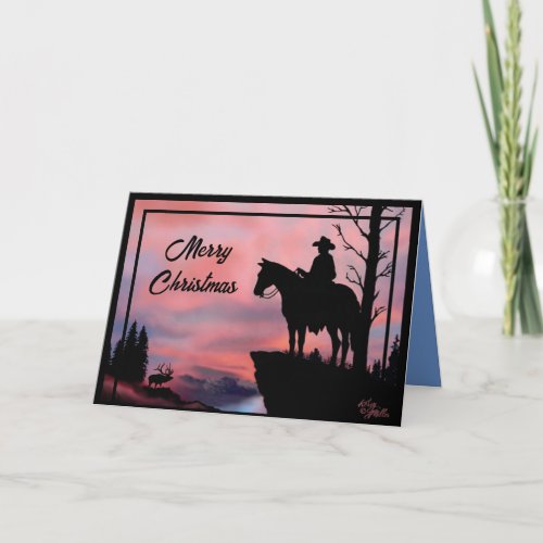 Cowboy And Horse Christmas Card