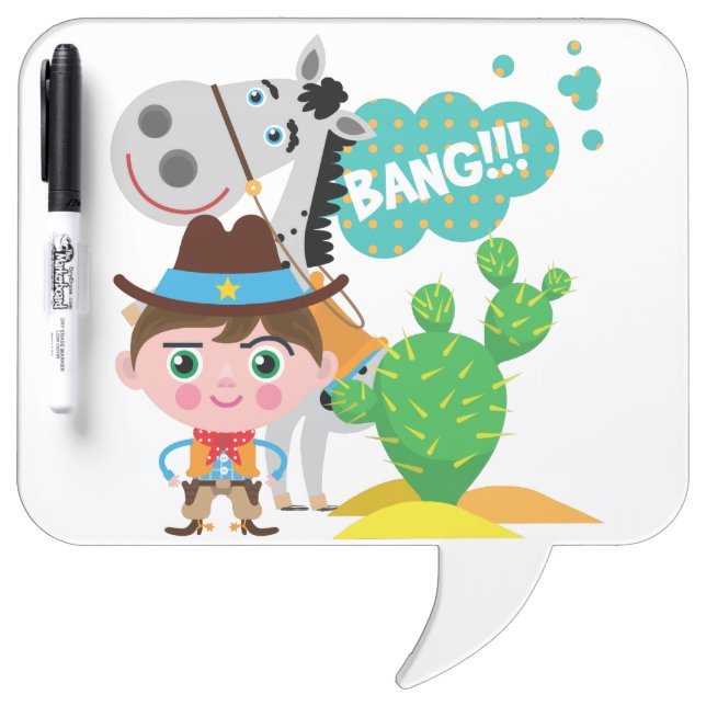 Cowboy and Horse Dry Erase Board (Front)