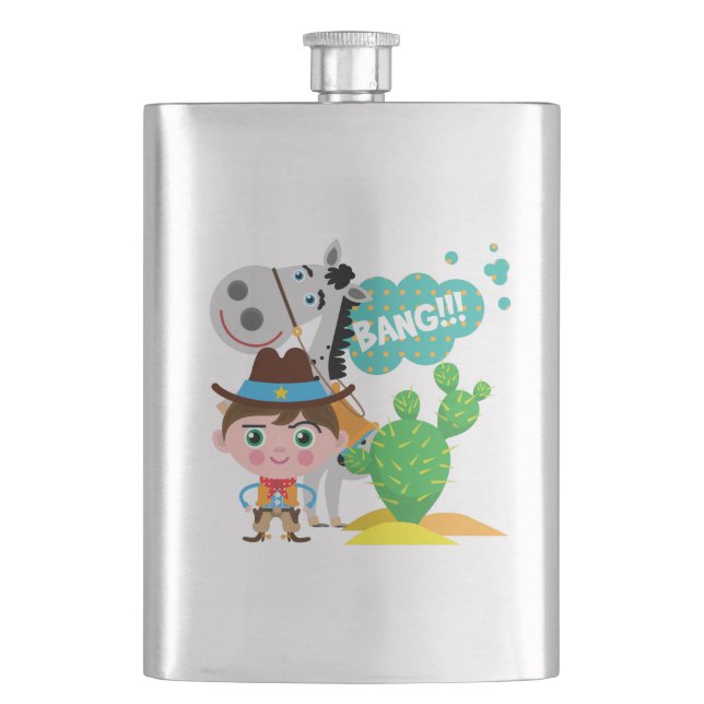 Cowboy and Horse Flask (Front)