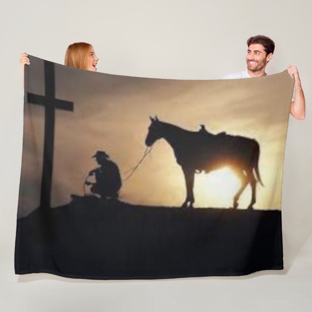 COWBOY and HORSE Fleece Blanket (In Situ)
