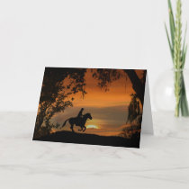Cowboy and Horse Happy Trails Retirement Card