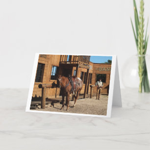 Cowboy and horse in the wild west, USA Holiday Card