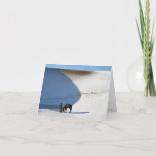 Cowboy and Horse in Winter Letterpress Thank You Card