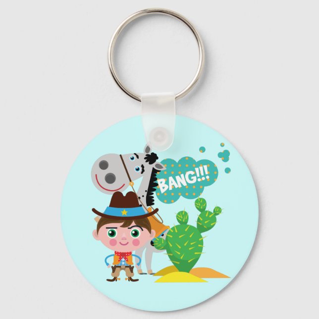 Cowboy and Horse Keychain (Front)