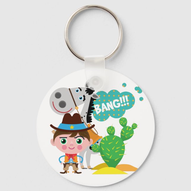 Cowboy and Horse Keychain (Front)