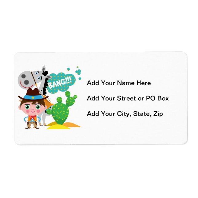 Cowboy and Horse Label (Front)