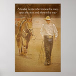 Cowboy And Horse Leadership Motivational Print at Zazzle