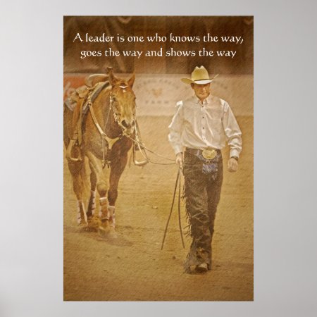 Cowboy And Horse Leadership Motivational Print